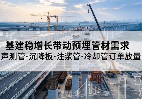 霸州基建稳增长带动预埋监测管材需求，声测管、沉降板、注浆管订单持续放量
